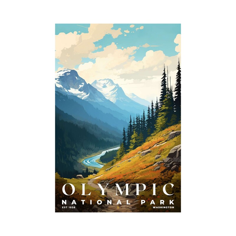 Olympic National Park Poster, Travel Art, Office Poster, Home Decor | S6